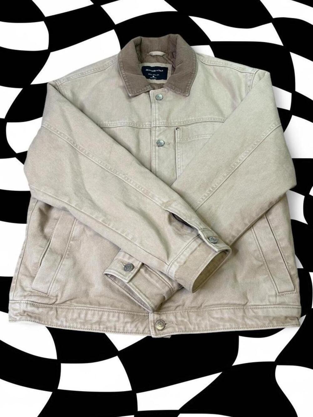 Abercrombie & Fitch Cream & Tan workwear  jacket